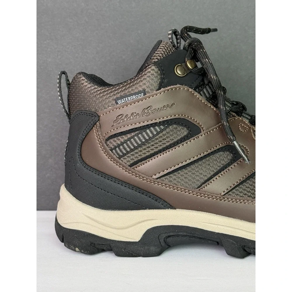 Eddie Bauer Men's Size 8.5 Graham Brown Leather Waterproof Hiking Boots EUC